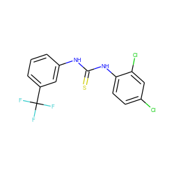 FC(F)(F)c1cccc(NC(=S)Nc2ccc(Cl)cc2Cl)c1 ZINC000013483242