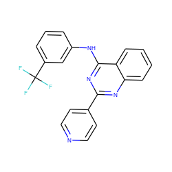 FC(F)(F)c1cccc(Nc2nc(-c3ccncc3)nc3ccccc23)c1 ZINC000001204983