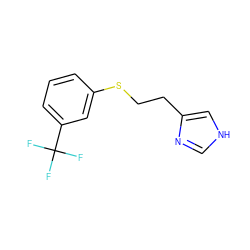 FC(F)(F)c1cccc(SCCc2c[nH]cn2)c1 ZINC000013580362