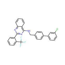 FC(F)(F)c1ccccc1-c1nc(NCc2ccc(-c3cccc(Cl)c3)cc2)c2ccccc2n1 ZINC000198319048