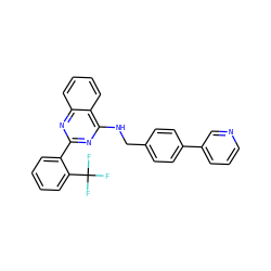 FC(F)(F)c1ccccc1-c1nc(NCc2ccc(-c3cccnc3)cc2)c2ccccc2n1 ZINC000169303905