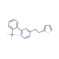 FC(F)(F)c1ccccc1-c1nccc(NCc2cccs2)n1 ZINC000004266206