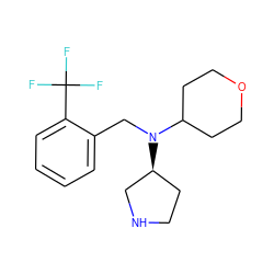 FC(F)(F)c1ccccc1CN(C1CCOCC1)[C@H]1CCNC1 ZINC000028948830