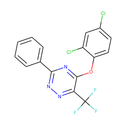 FC(F)(F)c1nnc(-c2ccccc2)nc1Oc1ccc(Cl)cc1Cl ZINC000006242842