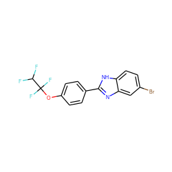 FC(F)C(F)(F)Oc1ccc(-c2nc3cc(Br)ccc3[nH]2)cc1 ZINC000029040541