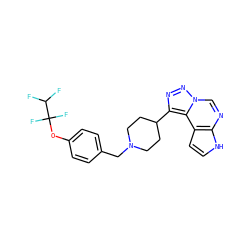 FC(F)C(F)(F)Oc1ccc(CN2CCC(c3nnn4cnc5[nH]ccc5c34)CC2)cc1 ZINC001772585410