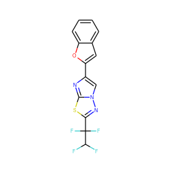 FC(F)C(F)(F)c1nn2cc(-c3cc4ccccc4o3)nc2s1 ZINC000143850188