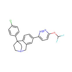 FC(F)Oc1ccc(-c2ccc3c(c2)CN2CCC3(c3ccc(Cl)cc3)CC2)nn1 ZINC000114350255