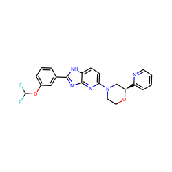 FC(F)Oc1cccc(-c2nc3nc(N4CCO[C@H](c5ccccn5)C4)ccc3[nH]2)c1 ZINC000221407824