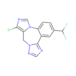 FC(F)c1ccc2c(c1)-c1ncnn1Cc1c(Cl)ncn1-2 ZINC000035941312