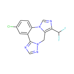 FC(F)c1ncn2c1Cn1ncnc1-c1cc(Cl)ccc1-2 ZINC000034657972