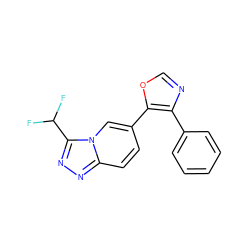 FC(F)c1nnc2ccc(-c3ocnc3-c3ccccc3)cn12 ZINC000014961244