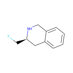 FC[C@@H]1Cc2ccccc2CN1 ZINC000013606976