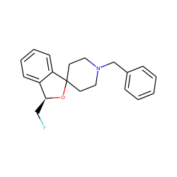 FC[C@@H]1OC2(CCN(Cc3ccccc3)CC2)c2ccccc21 ZINC000073169958