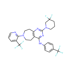 FC1(F)CCCN(c2nc3c(c(Nc4ccc(C(F)(F)F)cc4)n2)CCN(c2ncccc2C(F)(F)F)CC3)C1 ZINC000144550657