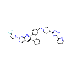 FC1(F)CCN(c2ncc3cc(-c4ccccc4)c(-c4ccc(CN5CCC(c6n[nH]c(-c7ccccn7)n6)CC5)cc4)nc3n2)C1 ZINC000044307954