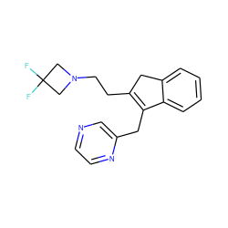 FC1(F)CN(CCC2=C(Cc3cnccn3)c3ccccc3C2)C1 ZINC000066066158