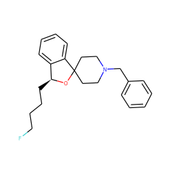 FCCCC[C@@H]1OC2(CCN(Cc3ccccc3)CC2)c2ccccc21 ZINC000073195652