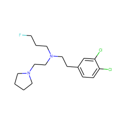 FCCCN(CCc1ccc(Cl)c(Cl)c1)CCN1CCCC1 ZINC000022924987