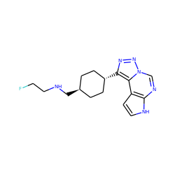 FCCNC[C@H]1CC[C@H](c2nnn3cnc4[nH]ccc4c23)CC1 ZINC001772603817