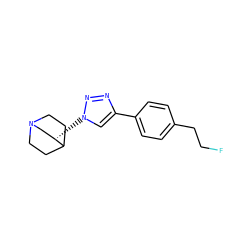 FCCc1ccc(-c2cn([C@H]3CN4CCC3CC4)nn2)cc1 ZINC000653806388