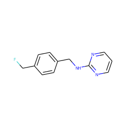 FCc1ccc(CNc2ncccn2)cc1 ZINC000203054502