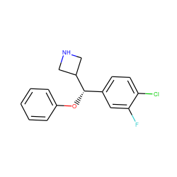 Fc1cc([C@H](Oc2ccccc2)C2CNC2)ccc1Cl ZINC000095556498