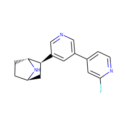 Fc1cc(-c2cncc([C@H]3C[C@H]4CC[C@H]3N4)c2)ccn1 ZINC000473134851