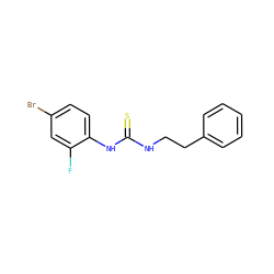 Fc1cc(Br)ccc1NC(=S)NCCc1ccccc1 ZINC000013483402