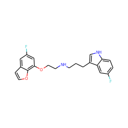 Fc1cc(OCCNCCCc2c[nH]c3ccc(F)cc23)c2occc2c1 ZINC000013581115