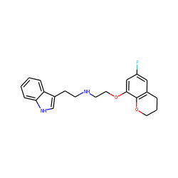 Fc1cc2c(c(OCCNCCc3c[nH]c4ccccc34)c1)OCCC2 ZINC000013581127