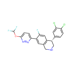 Fc1cc2c(cc1-c1ccc(OC(F)F)nn1)CNC[C@H]2c1ccc(Cl)c(Cl)c1 ZINC000114502694