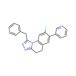 Fc1cc2c(cc1-c1cccnc1)CCc1nnc(Cc3ccccc3)n1-2 ZINC000299867014