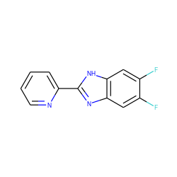 Fc1cc2nc(-c3ccccn3)[nH]c2cc1F ZINC000048330428