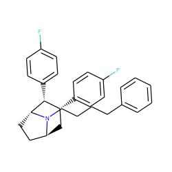 Fc1ccc([C@@H]2[C@H](c3ccc(F)cc3)C[C@H]3CC[C@H]2N3CCCCc2ccccc2)cc1 ZINC000100840779