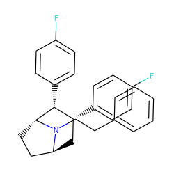 Fc1ccc([C@@H]2[C@H](c3ccc(F)cc3)C[C@H]3CC[C@H]2N3CCc2ccccc2)cc1 ZINC000100840753