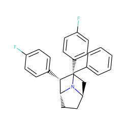 Fc1ccc([C@@H]2[C@H](c3ccc(F)cc3)C[C@H]3CC[C@H]2N3Cc2ccccc2)cc1 ZINC000100840741