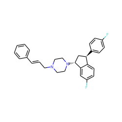 Fc1ccc([C@@H]2C[C@@H](N3CCN(C/C=C/c4ccccc4)CC3)c3cc(F)ccc32)cc1 ZINC000028009390