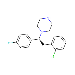 Fc1ccc([C@H](Cc2ccccc2Cl)N2CCNCC2)cc1 ZINC000036093233