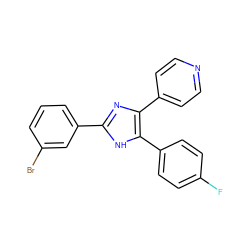 Fc1ccc(-c2[nH]c(-c3cccc(Br)c3)nc2-c2ccncc2)cc1 ZINC000026570773