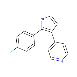 Fc1ccc(-c2[nH]ccc2-c2ccncc2)cc1 ZINC000013445008