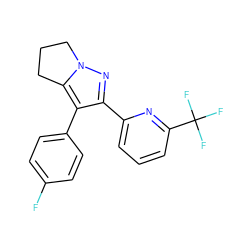 Fc1ccc(-c2c(-c3cccc(C(F)(F)F)n3)nn3c2CCC3)cc1 ZINC000027182631