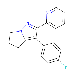 Fc1ccc(-c2c(-c3ccccn3)nn3c2CCC3)cc1 ZINC000027181762