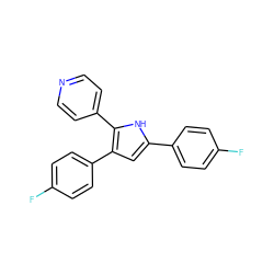 Fc1ccc(-c2cc(-c3ccc(F)cc3)c(-c3ccncc3)[nH]2)cc1 ZINC000027727461