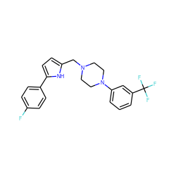 Fc1ccc(-c2ccc(CN3CCN(c4cccc(C(F)(F)F)c4)CC3)[nH]2)cc1 ZINC000029560023