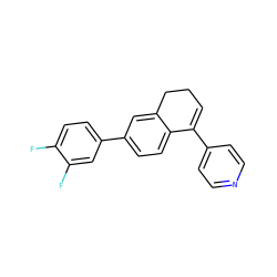 Fc1ccc(-c2ccc3c(c2)CCC=C3c2ccncc2)cc1F ZINC000040976790