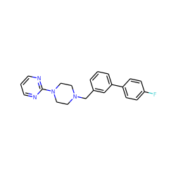 Fc1ccc(-c2cccc(CN3CCN(c4ncccn4)CC3)c2)cc1 ZINC000026156514