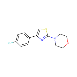 Fc1ccc(-c2csc(N3CCOCC3)n2)cc1 ZINC000000049445