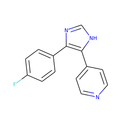 Fc1ccc(-c2nc[nH]c2-c2ccncc2)cc1 ZINC000000007301