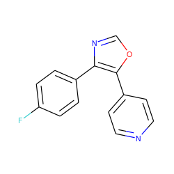 Fc1ccc(-c2ncoc2-c2ccncc2)cc1 ZINC000000020053